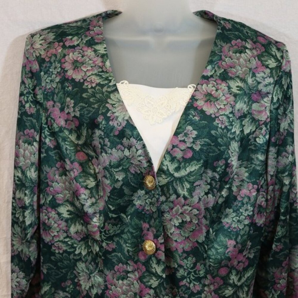 Whirlaway Frocks Vintage USA Layered Look Floral Blazer 18W - Picture 3 of 13